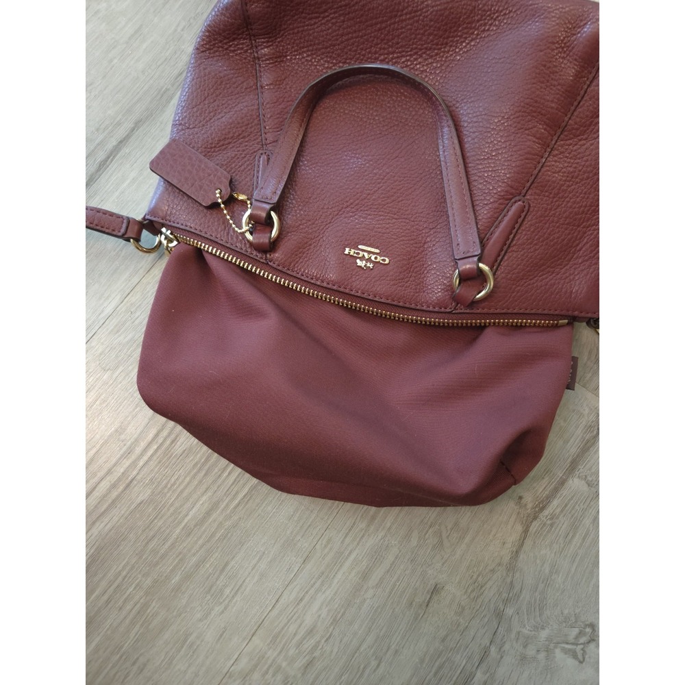 Coach Mini Kelsey Satchel Purse Small Burgundy Pebbled Leather Bag - Picture 16 of 16
